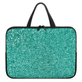 Teal (NOT Real) Glitter Print Laptop Sleeve With Handle