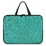 Teal (NOT Real) Glitter Print Laptop Sleeve With Handle