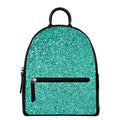 Teal (NOT Real) Glitter Print Leather Backpack