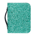 Teal (NOT Real) Glitter Print Leather Bible Cover