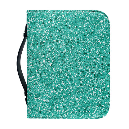 Teal (NOT Real) Glitter Print Leather Bible Cover