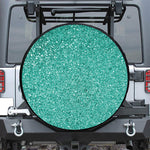 Teal (NOT Real) Glitter Print Leather Spare Tire Cover