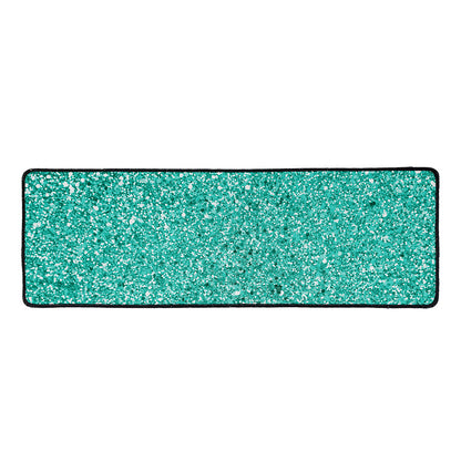 Teal (NOT Real) Glitter Print Long Kitchen Mat