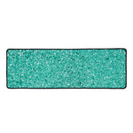 Teal (NOT Real) Glitter Print Long Kitchen Mat