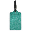 Teal (NOT Real) Glitter Print Luggage Tag