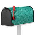 Teal (NOT Real) Glitter Print Mailbox Cover