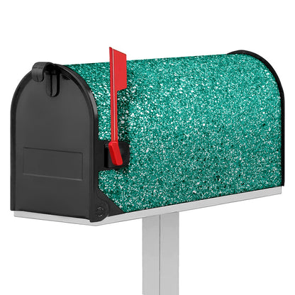 Teal (NOT Real) Glitter Print Mailbox Cover