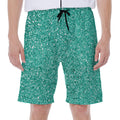 Teal (NOT Real) Glitter Print Men's Beach Shorts