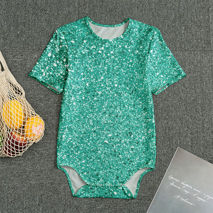 Teal (NOT Real) Glitter Print Men's Bodysuit