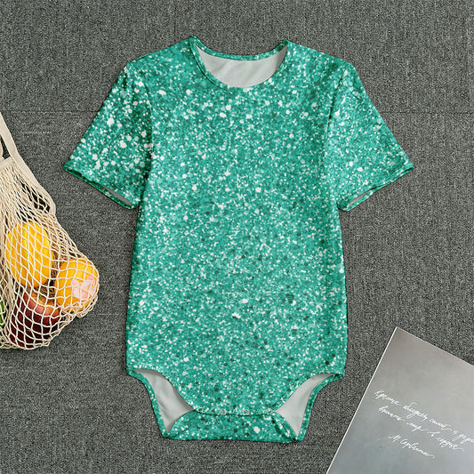 Teal (NOT Real) Glitter Print Men's Bodysuit