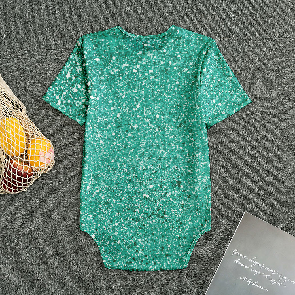 Teal (NOT Real) Glitter Print Men's Bodysuit