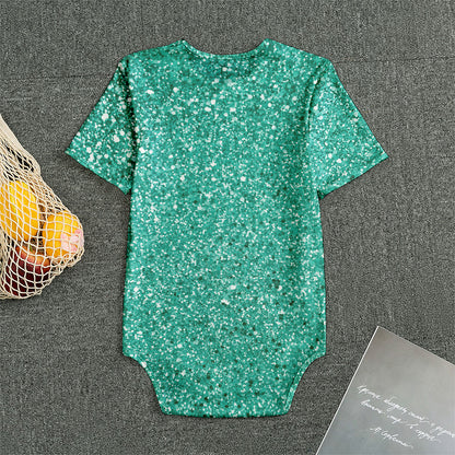 Teal (NOT Real) Glitter Print Men's Bodysuit