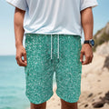 Teal (NOT Real) Glitter Print Men's Cargo Shorts