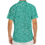Teal (NOT Real) Glitter Print Men's Deep V-Neck Shirt