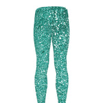 Teal (NOT Real) Glitter Print Men's leggings