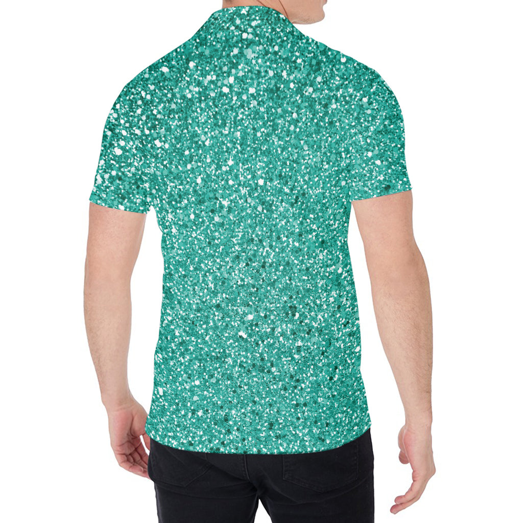 Teal (NOT Real) Glitter Print Men's Shirt