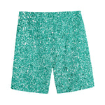 Teal (NOT Real) Glitter Print Men's Sports Shorts
