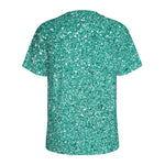 Teal (NOT Real) Glitter Print Men's Sports T-Shirt