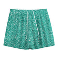 Teal (NOT Real) Glitter Print Mesh Shorts