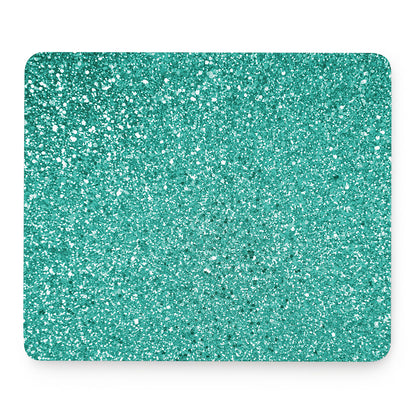 Teal (NOT Real) Glitter Print Mouse Pad
