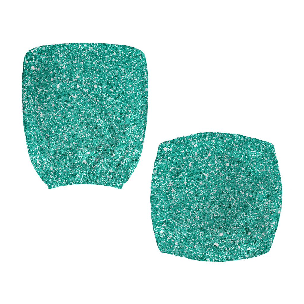 Teal (NOT Real) Glitter Print Office Chair Cover