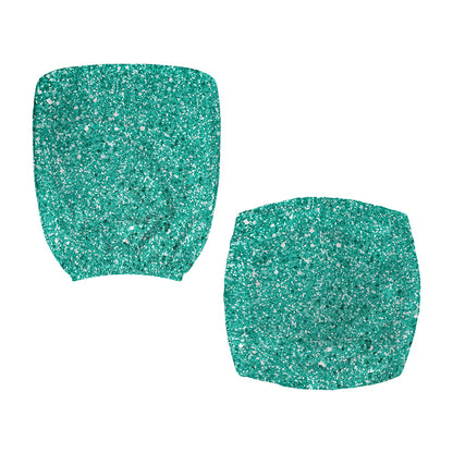 Teal (NOT Real) Glitter Print Office Chair Cover