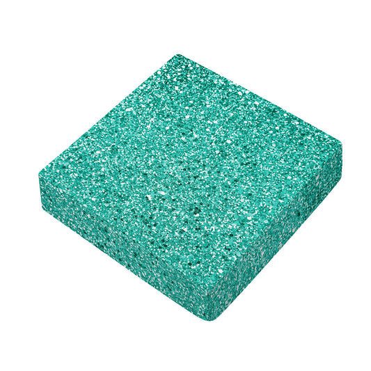 Teal (NOT Real) Glitter Print Outdoor Seat Cushion Cover