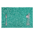 Teal (NOT Real) Glitter Print Placemat