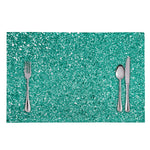 Teal (NOT Real) Glitter Print Placemat