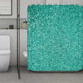 Teal (NOT Real) Glitter Print Polyester Shower Curtain