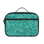 Teal (NOT Real) Glitter Print Portable Lunch Bag