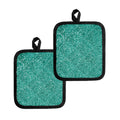 Teal (NOT Real) Glitter Print Pot Holders