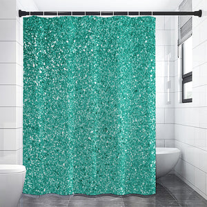 Teal (NOT Real) Glitter Print Premium Shower Curtain