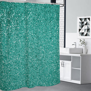 Teal (NOT Real) Glitter Print Premium Shower Curtain