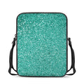 Teal (NOT Real) Glitter Print Rectangular Crossbody Bag