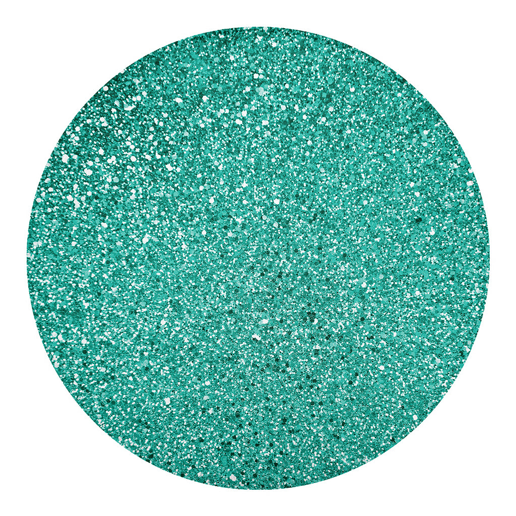 Teal (NOT Real) Glitter Print Round Blanket