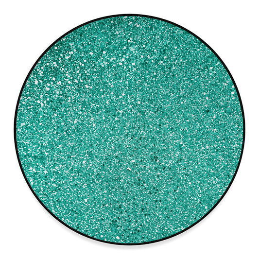 Teal (NOT Real) Glitter Print Round Floor Mat