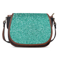 Teal (NOT Real) Glitter Print Saddle Bag