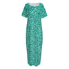 Teal (NOT Real) Glitter Print Short Sleeve Long Nightdress