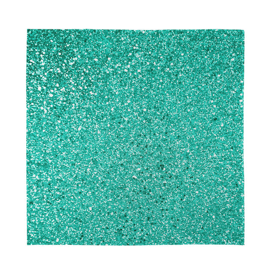 Teal (NOT Real) Glitter Print Silk Bandana