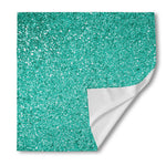 Teal (NOT Real) Glitter Print Silk Bandana