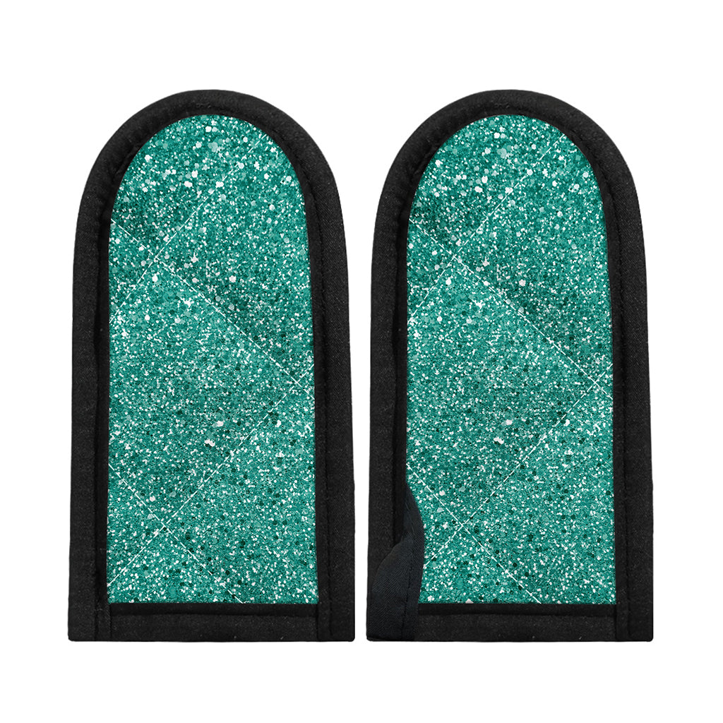 Teal (NOT Real) Glitter Print Skillet Handle Cover