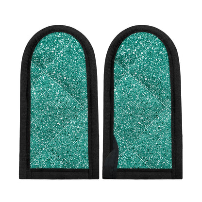 Teal (NOT Real) Glitter Print Skillet Handle Cover