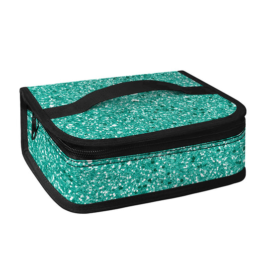 Teal (NOT Real) Glitter Print Small Lunch Bag