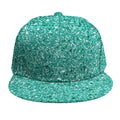 Teal (NOT Real) Glitter Print Snapback Cap