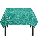 Teal (NOT Real) Glitter Print Tablecloth