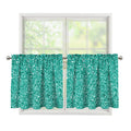 Teal (NOT Real) Glitter Print Tier Curtains