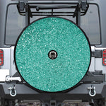 Teal (NOT Real) Glitter Print Tire Cover With Camera Hole