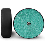 Teal (NOT Real) Glitter Print Tire Cover With Camera Hole