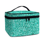 Teal (NOT Real) Glitter Print Travel Makeup Bag